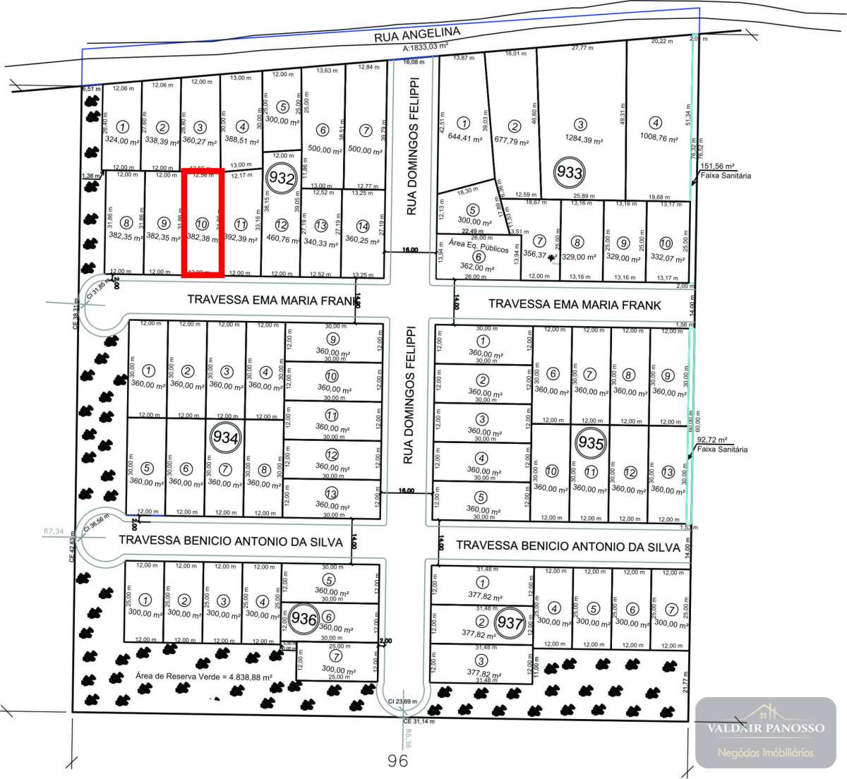 Terreno 382,00 m2 pronto para construir