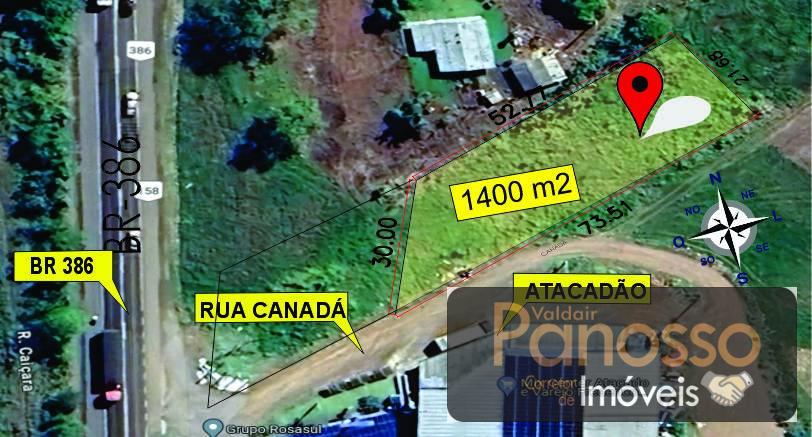 TERRENO DE 1400,00 M2 DE FRENTE  BR 386