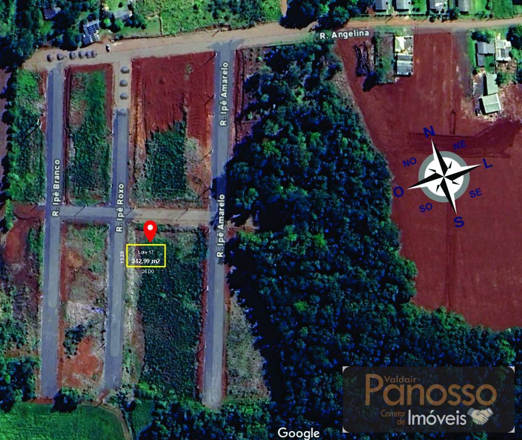 Terreno de 342,99 m  Loteamento Bosque dos Ipe Roxo - Panosso Imóveis - Negócios Imobiliários